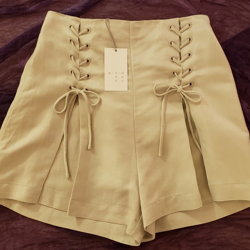 NEW Tan Pleated Shorts by A New Day (Small)
